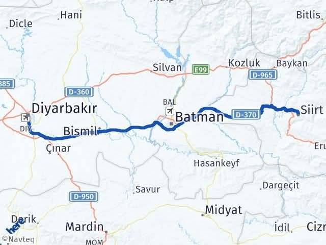 diyarbakir siirt arasi kac km bilge kisi
