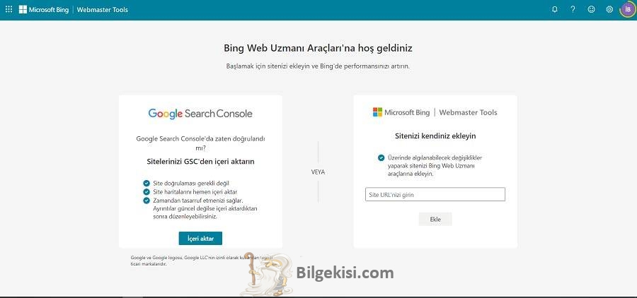 Bing Webmaster Tools Web Sitesi Doğrulama
